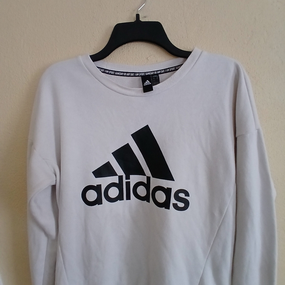 Adidas Women's Black and White Logo Sweatshirt - Picture 5 of 6